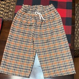 Zara Kids Houndstooth Casual Pants - Orange and Blue